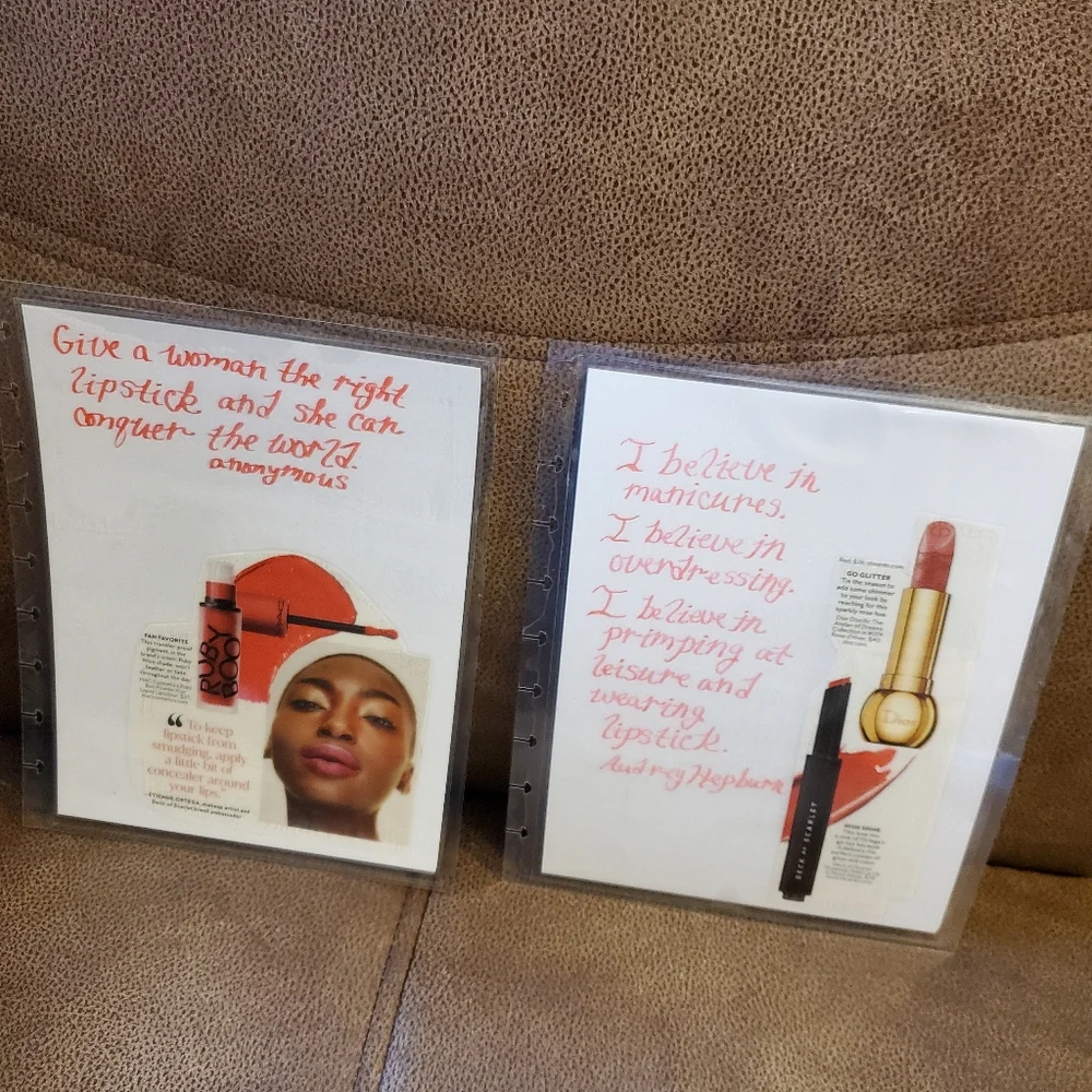 Hand made cover for your Classic size Disc Bound Planner lipstick quotes